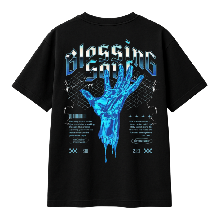 BLESSING SOUL Baskılı Oversize T-Shirt - Görünüm 1